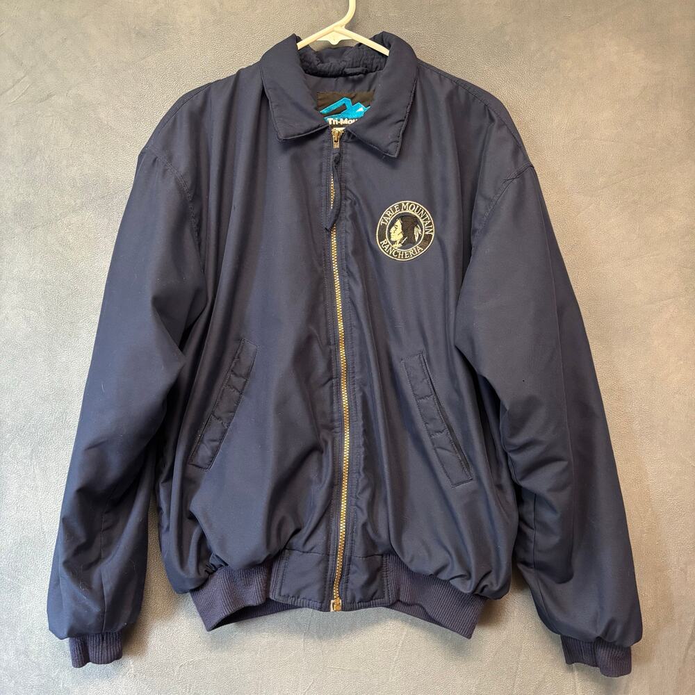 Vintage Table Mountain Rancheria Bomber Tri Mountain Native American Puffy Zip